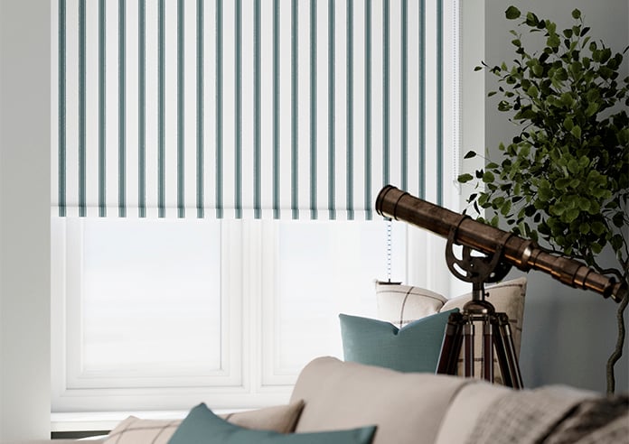 Salcombe Stripe (Blackout), Sea Glass - Twist&Fit Roller Blind - Image 5